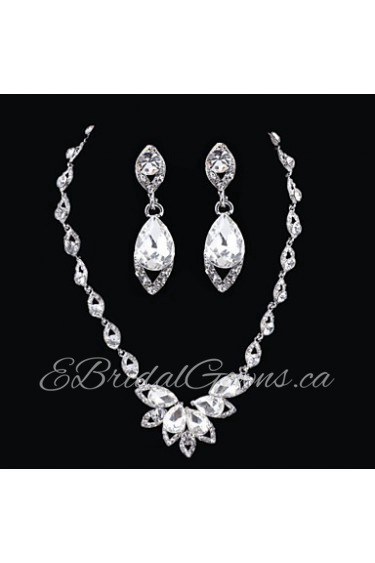 Elegant Design Alloy With Rhinestone Wedding/Special Occaision / Party Jewelry Set.