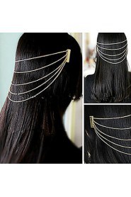 Punk Alloy Women Metal Tassel Head Chain Jewelry Hair Combs Dance Headband