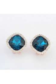 Nice Simple New Design Rhinestone Lots Color Stud Earrings Piercing Ear Studs for Women Wedding Party Gift