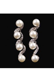 Elegant Design Alloy With Rhinestone And Pearl Wedding/Special Occaision / Party Jewelry Set.