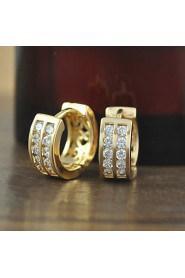 Women's Earring of New Design hot Fashion Luxury Plating 18K Gold Crystal Zircon Earrings Hoop