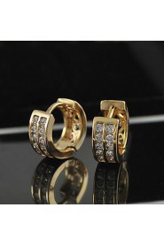 Women's Earring of New Design hot Fashion Luxury Plating 18K Gold Crystal Zircon Earrings Hoop