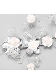 Women's / Flower Girl's Crystal / Alloy Headpiece-Wedding / Special Occasion Flowers 1 Piece White Round