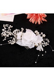 Vintage Charming Design Wedding Bride Handmake Headband Necklace Cown Pearls Hair Accessior Flower Silver