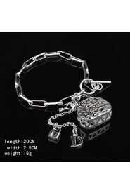 Fashion Sterling Silver Plated Dangle Women's Bracelet