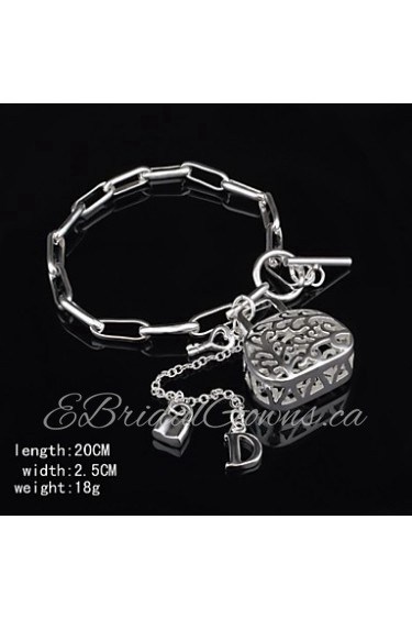 Fashion Sterling Silver Plated Dangle Women's Bracelet