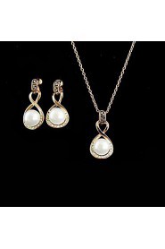 Jewelry Set Women's Anniversary / Birthday / Gift / Party / Special Occasion Jewelry Sets Alloy Imitation Pearl Necklaces / Earrings Gold