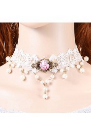 Fashion Pink Rose Pearl Necklace