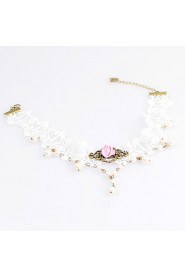 Fashion Pink Rose Pearl Necklace