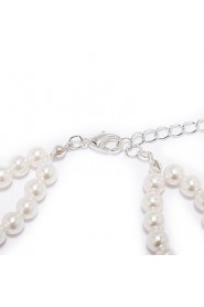 Gorgeous Clear Crystals And Imitation Pearls Jewelry Set,Including Necklace,Earrings And Tiara