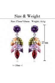 Brass With Cubic Zirconia Drop Earrings (More Colors)