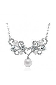 Fashion Style White Cubic Zirconia 925 Sterling Silver Necklace