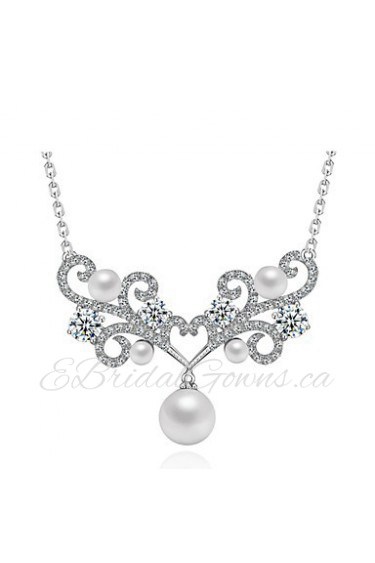 Fashion Style White Cubic Zirconia 925 Sterling Silver Necklace