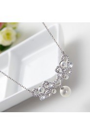 Fashion Style White Cubic Zirconia 925 Sterling Silver Necklace