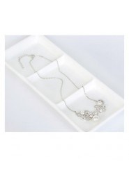 Fashion Style White Cubic Zirconia 925 Sterling Silver Necklace