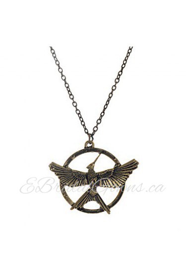 Europen Style Bronze Alloy Flying Bird Pendant Necklace