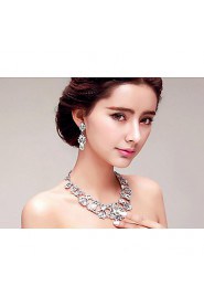 Gorgeous Rhinestones/Titanium Wedding Necklace with Earings