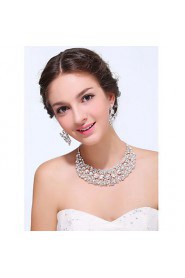 Women's Silver Alloy Rhinestone Cubic Zirconia Jewelry Set