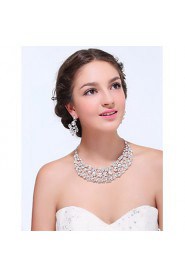 Women's Silver Alloy Rhinestone Cubic Zirconia Jewelry Set