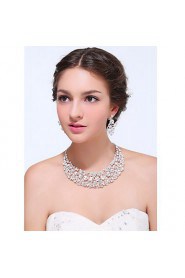 Women's Silver Alloy Rhinestone Cubic Zirconia Jewelry Set