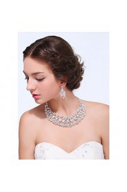 Women's Silver Alloy Rhinestone Cubic Zirconia Jewelry Set