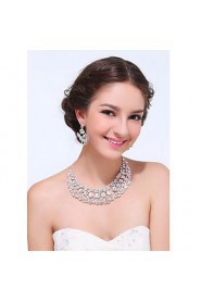 Women's Silver Alloy Rhinestone Cubic Zirconia Jewelry Set