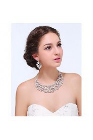 Women's Silver Alloy Rhinestone Cubic Zirconia Jewelry Set