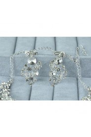 Women's Silver Alloy Rhinestone Cubic Zirconia Jewelry Set