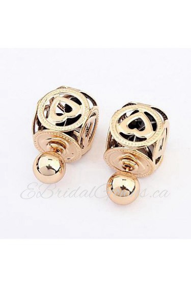 Women's Korean Fashion Boutique Lantern Stud Earrings With Rhinestone