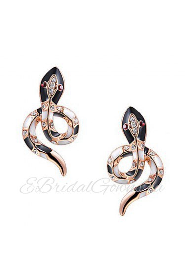 Women's Fashion Elegant Snake Alloy Stud Earrings