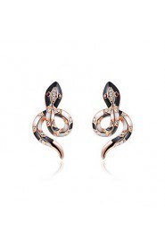 Women's Fashion Elegant Snake Alloy Stud Earrings