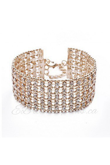 Women's Cuff Bracelet 18K Gold Plated Crystal