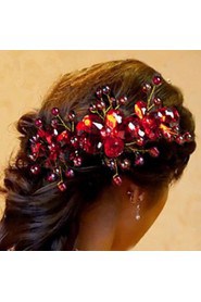 Women's / Flower Girl's Imitation Pearl / Acrylic Headpiece-Wedding / Special Occasion Flowers Red / White