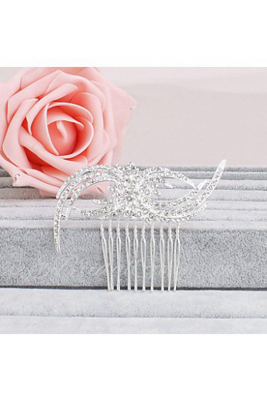 Women's Rhinestone Headpiece-Wedding / Special Occasion / Casual / Office & Career / Outdoor Hair Combs 1 Piece Gold / Clear Round