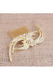 Women's Rhinestone Headpiece-Wedding / Special Occasion / Casual / Office & Career / Outdoor Hair Combs 1 Piece Gold / Clear Round