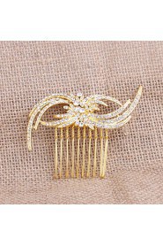 Women's Rhinestone Headpiece-Wedding / Special Occasion / Casual / Office & Career / Outdoor Hair Combs 1 Piece Gold / Clear Round