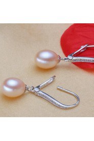 Drop Earrings Women's Silver/Pearl Earring Rhinestone