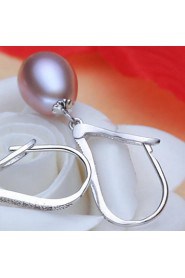 Drop Earrings Women's Silver/Pearl Earring Rhinestone