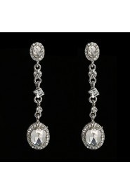 Vintage Women's Earrings Crystal Diamond Silver Earring For Wedding Bridal