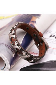 Classic Style X Shape Genuine Leather Bracelet(Brown,Black)(1Pc)