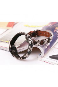 Classic Style X Shape Genuine Leather Bracelet(Brown,Black)(1Pc)