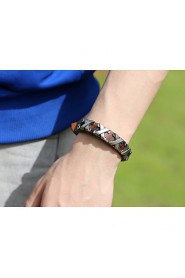 Classic Style X Shape Genuine Leather Bracelet(Brown,Black)(1Pc)