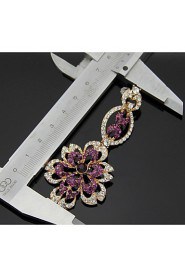 Lady's Purple Crystal Zircon Chandelier Drop Earrings for Wedding Party Jewelry