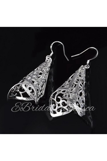 Women's Silver Drop Earrings With Non Stone