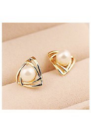 Korean Fashion Triangular Gold Earrings