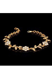 Cute Women's Trendy Fashion Jewelry 18K Real Gold Platinum Plated Bracelet Bangle Rhinestone Crystal for Women