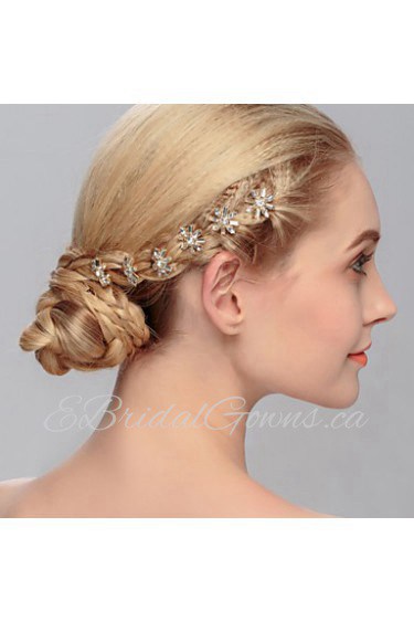 Women's Crystal Headpiece-Wedding / Special Occasion / Casual / Office & Career / Outdoor Hair Pin 6 Pieces Clear Round