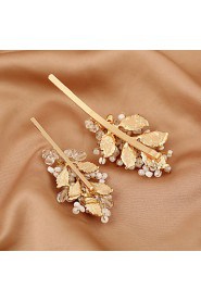 Women's Pearl / Rhinestone / Alloy Headpiece-Wedding / Special Occasion Hair Clip 1 Piece White Round