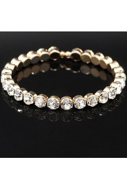 18K Golden Crystal Rhinestone Bangle Bracelet for Women Party