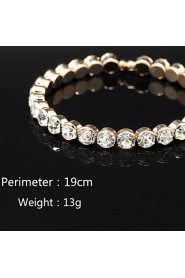 18K Golden Crystal Rhinestone Bangle Bracelet for Women Party